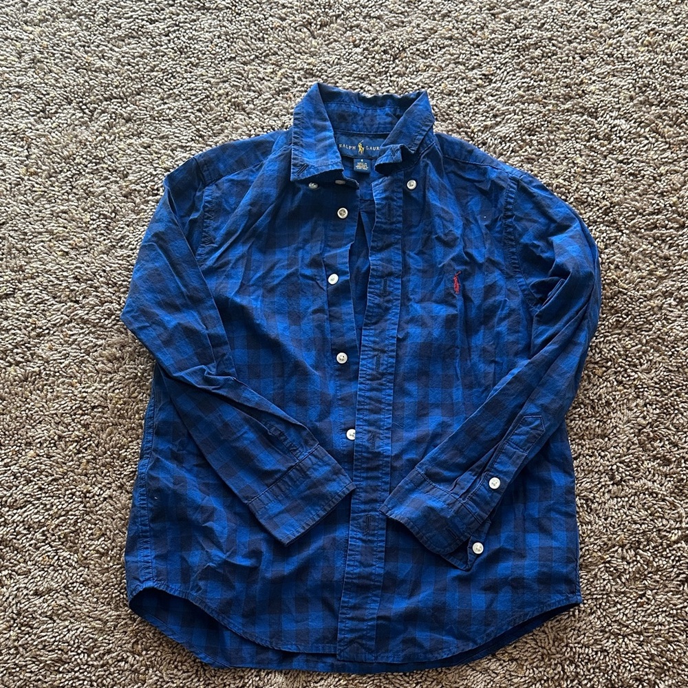 Polo by Ralph Lauren Kids Blue Plaid Button Down Shirt